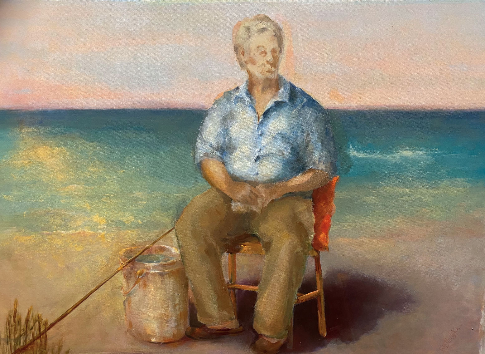 Gone Fishing by Kate Hoekstra — oil on canvas, 24 by 36 inches.